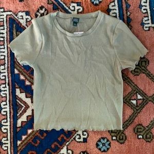 Wild Fable waffle t shirt crop top in sage green